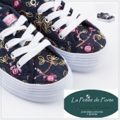 Zapatillas lona.Fresas con nata