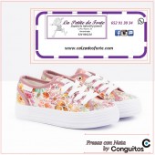 Zapatillas lona.Fresas con nata