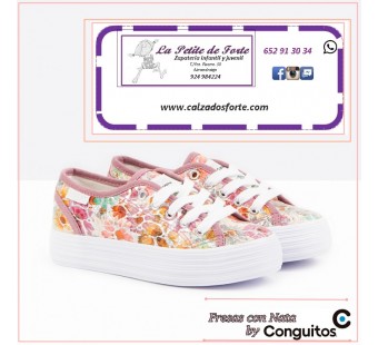 Zapatillas lona.Fresas con nata